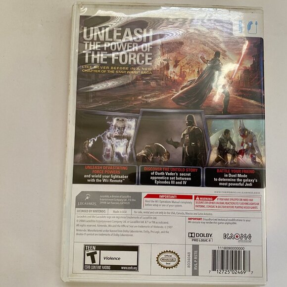 Star Wars The Force Unleashed Nintendo Wii 2008 CIB - Picture 2 of 4